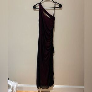 Vintage Taboo One-Shoulder Dress With a Black Lace Overlay